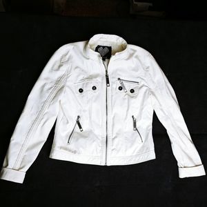 White Faux Leather Jacket